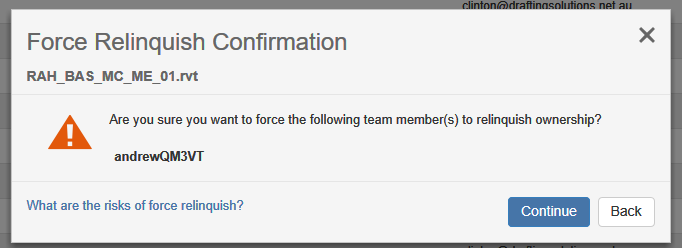 Confirm by pressing Continue
