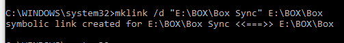 command line to create symbolic link