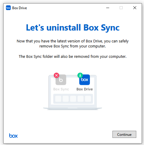 uninstall Box Sync