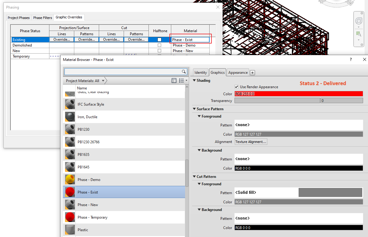 2 - Edit Revit Material to match desired visual Overrides 2 - Edit Revit Material to match desired visual Overrides